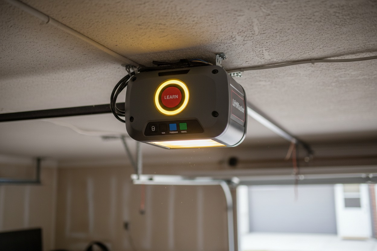 LiftMaster garage door opener Learn button location for reset