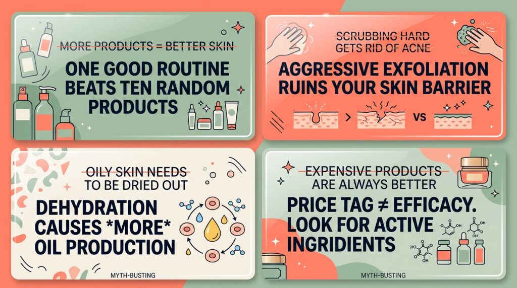 Common skincare myths debunked for Gen Z comparing CeraVe and The Ordinary routines