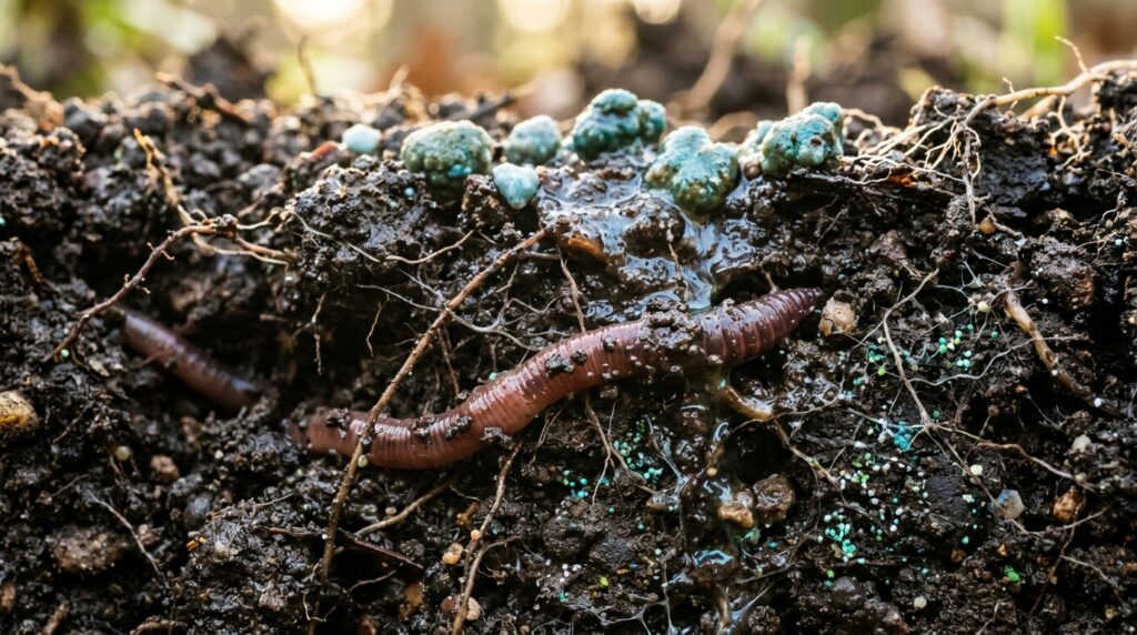 Organic fertilizer granules improving soil microbial activity and soil health