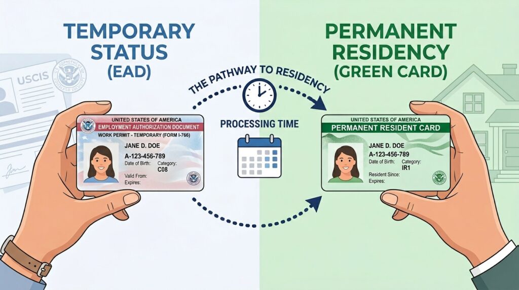 How long after EAD to get green card for NIW applicants