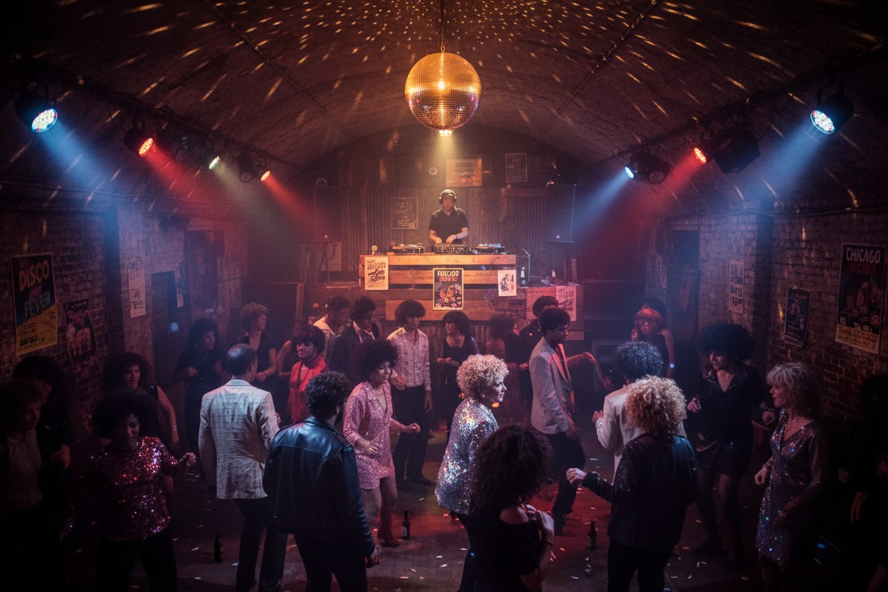 Chicago house music club 1980s underground dance floor origin of EDM