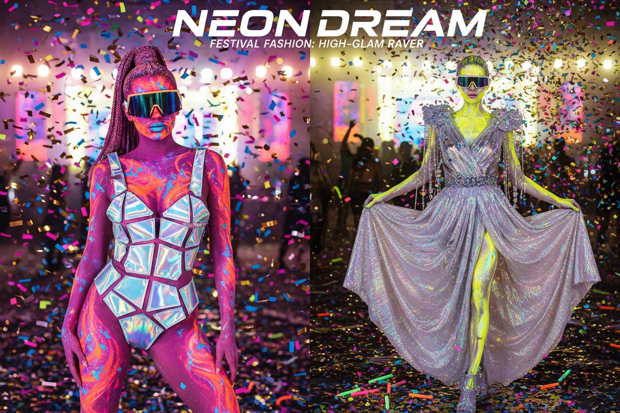 electro music fashion influence rave culture neon festival outfits pop culture