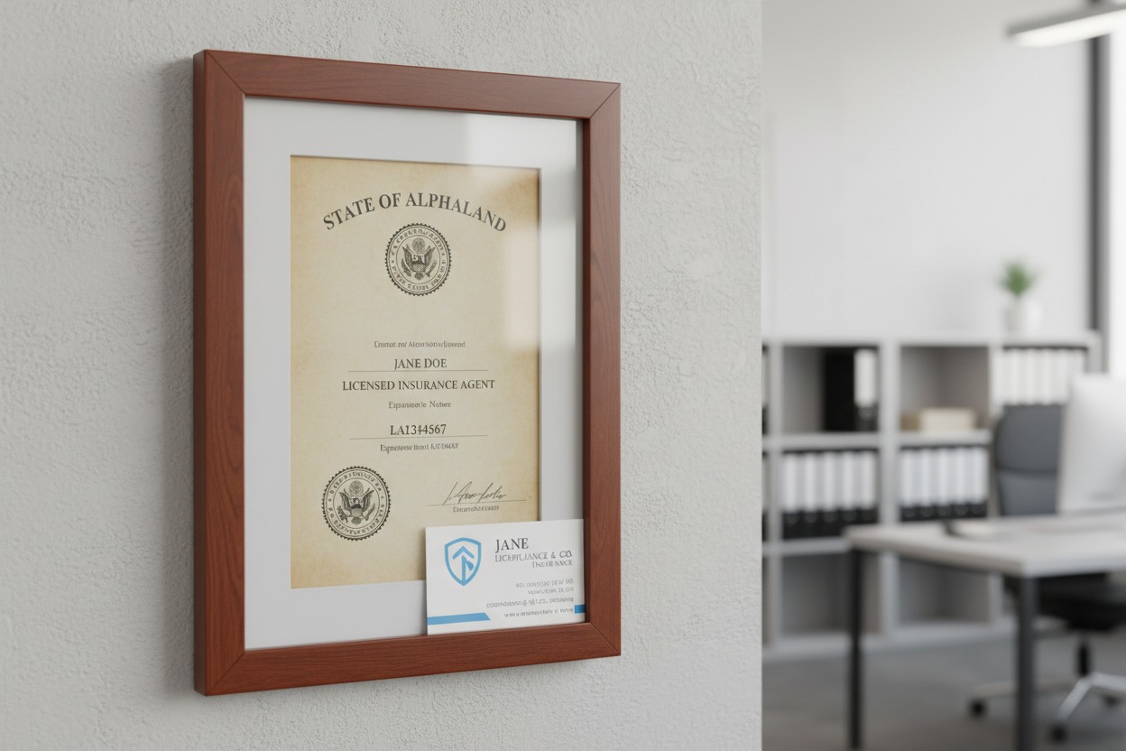insurance producer license number displayed on business card state compliance
