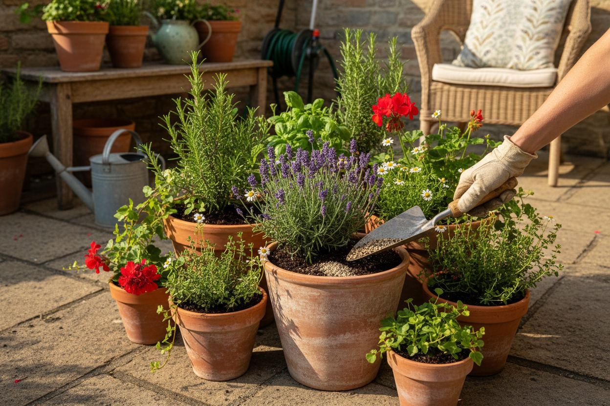 Using Down to Earth 4-6-2 organic fertilizer for container and potted plants
