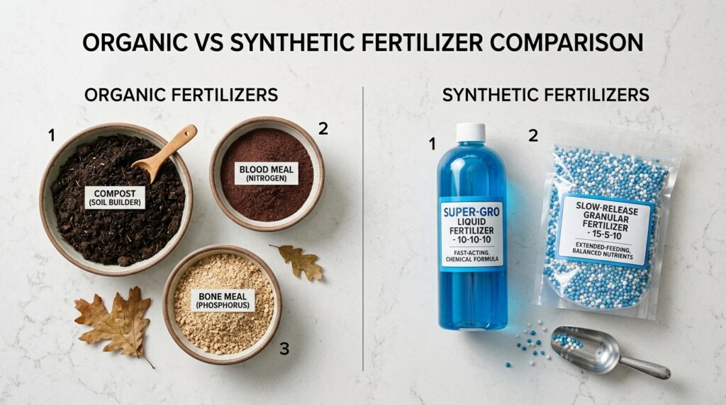 best fertilizer for vegetables organic versus synthetic comparison