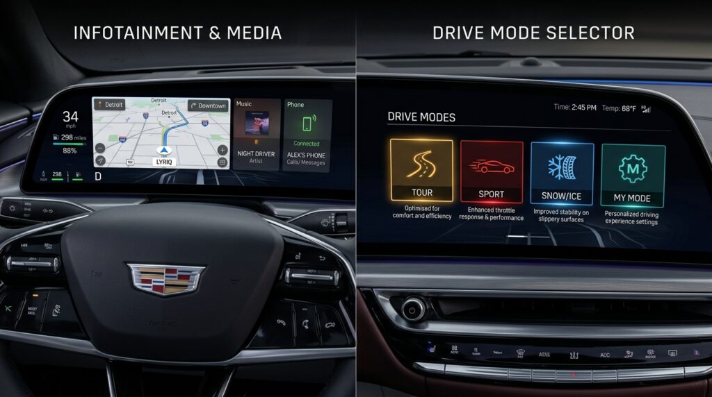 Do The Driving Modes In Cadillac Lyriq Offer Different Ranges Or Battery Usages?