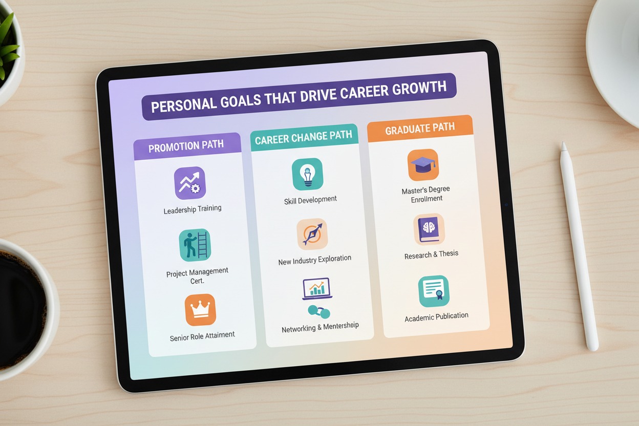 Personal career goals examples for promotion, career change, and graduates