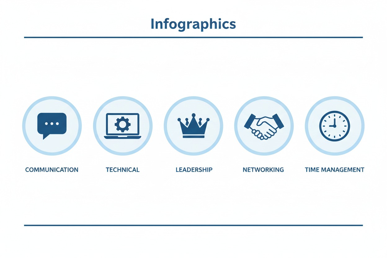 Development goals for work — five key areas for career growth infographic