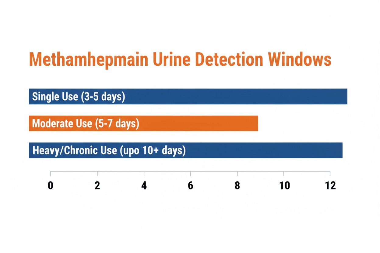 meth urine detection window chart showing how long meth stays in urine