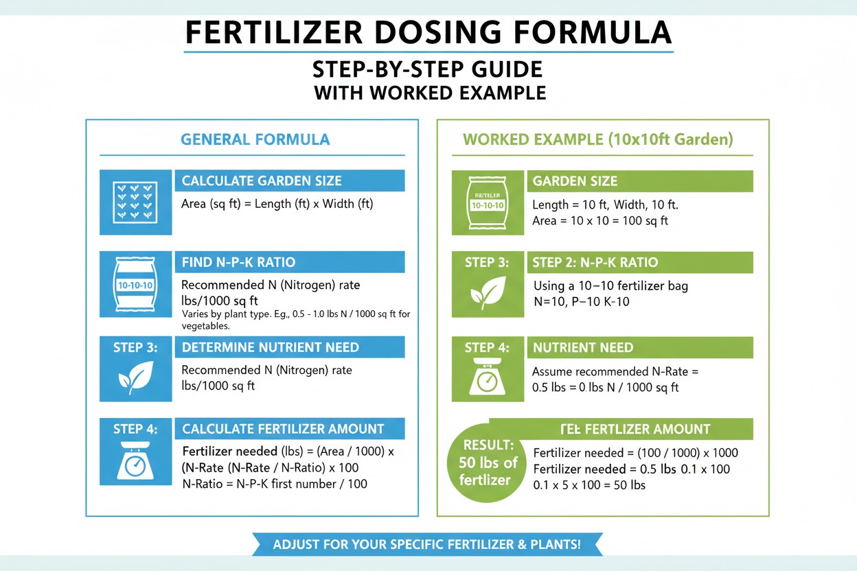 how to calculate fertilizer dose formula for vegetable garden
