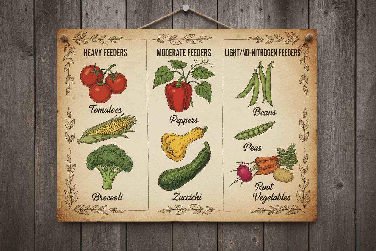 vegetable fertilizer feeding needs chart heavy moderate light feeders