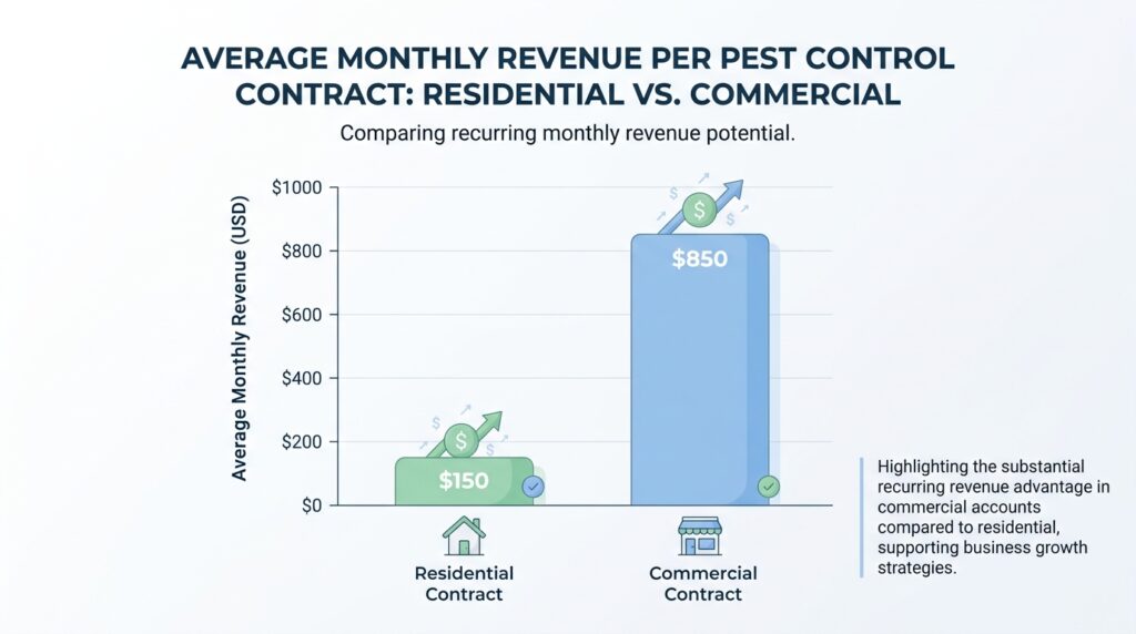 Pest control business recurring revenue comparison chart