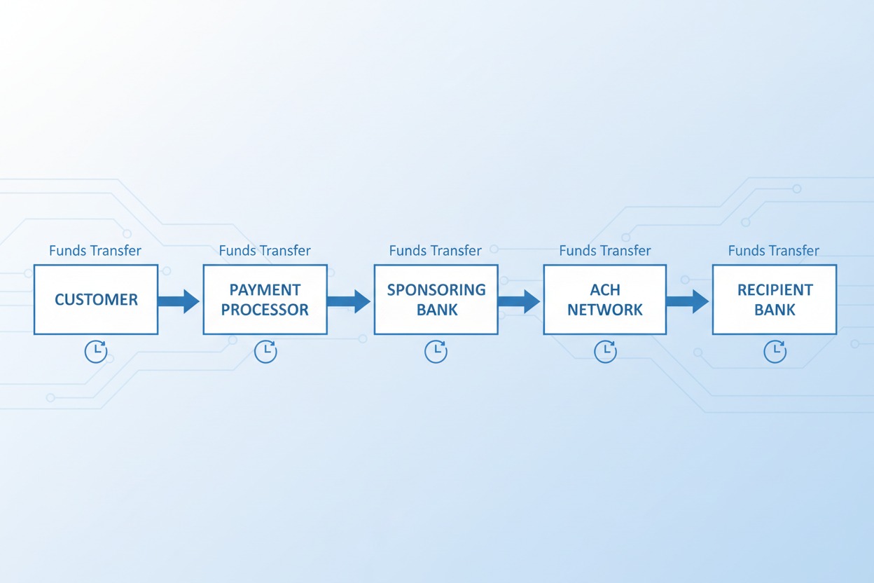 how a payment processing company routes a payment through the ACH network