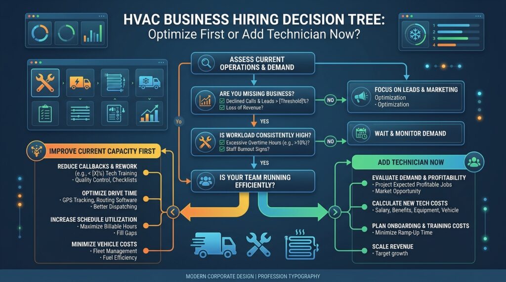 when to hire HVAC technician business capacity profit decision