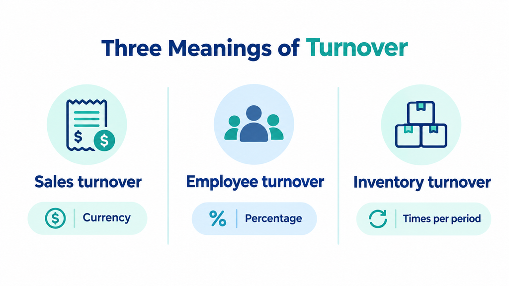 Sales, employee, and inventory turnover use different measures.